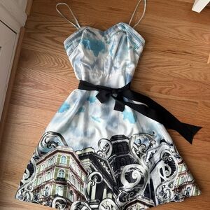 Anthropologie Moulinette Soeurs Skyward Dress, Size 2, Corset Fit Flare with Tie